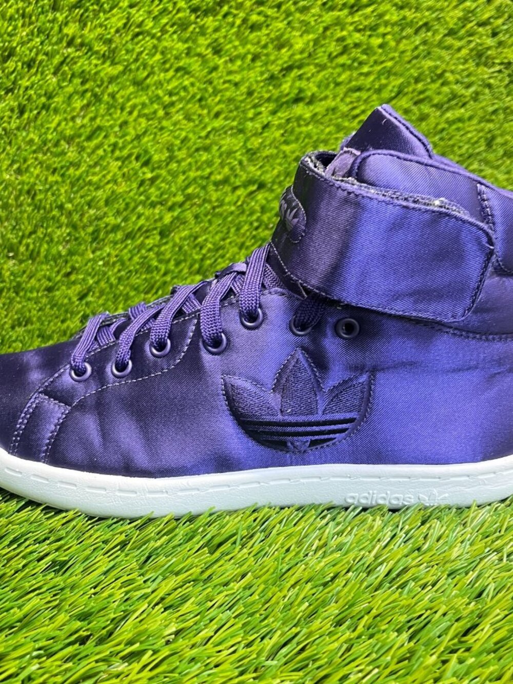 Adidas Stan Smith Trefoil Mid Womens Size 7.5 Purple Athletic Shoes Sneakers - Picture 3 of 10